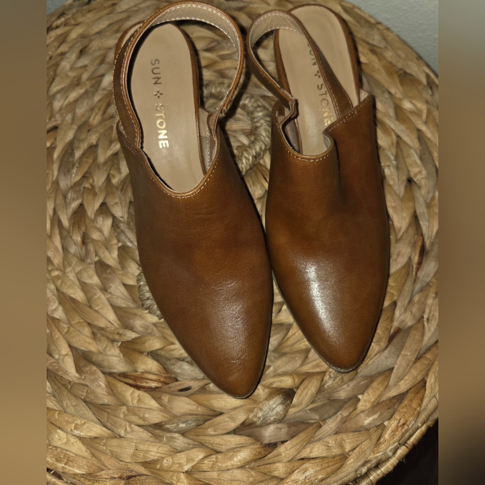 Sun + Stone Women's Tan Mules